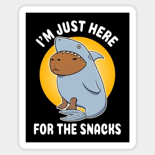 I'm just here for the snacks Capybara Shark Costume Sticker